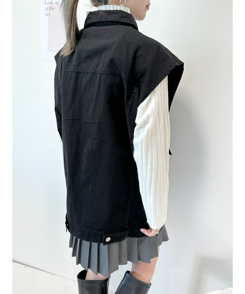CECIL McBEE(セシルマクビー)の「ツイルベストGジャン(その他アウター・レディース・カーキ/ブロンズ・MEDIUM/LARGE)」の10枚目の写真