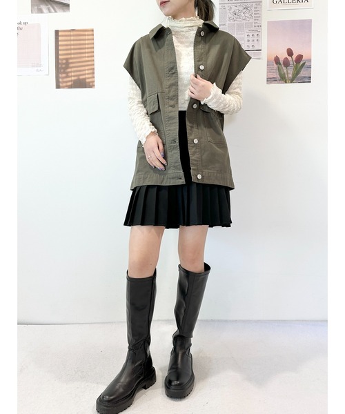 CECIL McBEE(セシルマクビー)の「ツイルベストGジャン(その他アウター・レディース・カーキ/ブロンズ・MEDIUM/LARGE)」の12枚目の写真