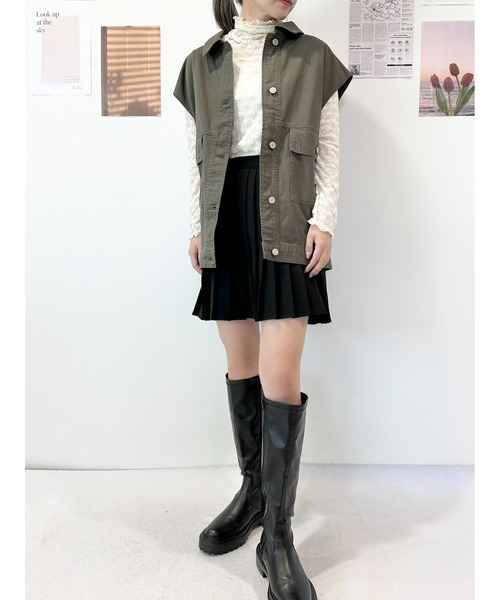 CECIL McBEE(セシルマクビー)の「ツイルベストGジャン(その他アウター・レディース・カーキ/ブロンズ・MEDIUM/LARGE)」の13枚目の写真
