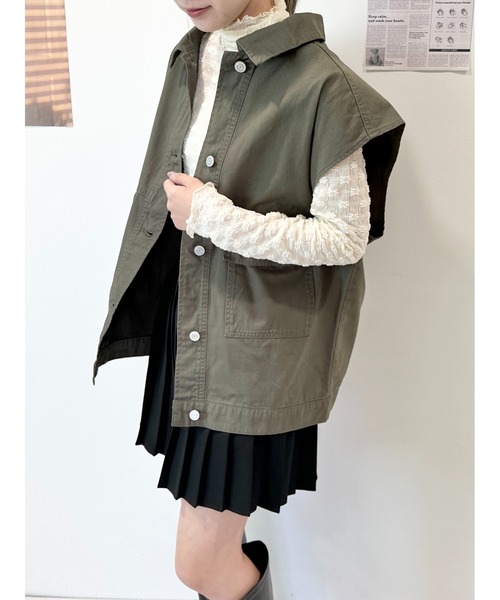 CECIL McBEE(セシルマクビー)の「ツイルベストGジャン(その他アウター・レディース・カーキ/ブロンズ・MEDIUM/LARGE)」の15枚目の写真