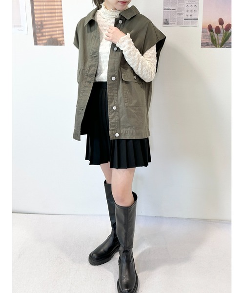 CECIL McBEE(セシルマクビー)の「ツイルベストGジャン(その他アウター・レディース・カーキ/ブロンズ・MEDIUM/LARGE)」の16枚目の写真