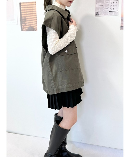 CECIL McBEE(セシルマクビー)の「ツイルベストGジャン(その他アウター・レディース・カーキ/ブロンズ・MEDIUM/LARGE)」の18枚目の写真