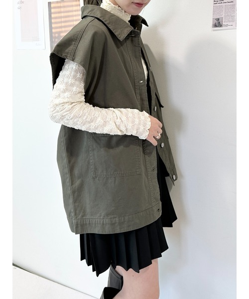 CECIL McBEE(セシルマクビー)の「ツイルベストGジャン(その他アウター・レディース・カーキ/ブロンズ・MEDIUM/LARGE)」の19枚目の写真