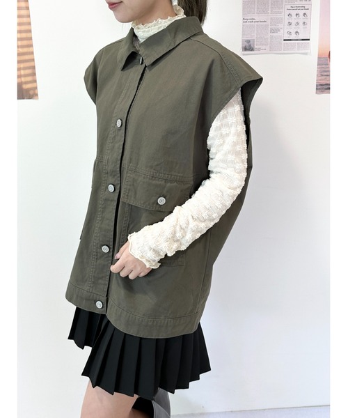 CECIL McBEE(セシルマクビー)の「ツイルベストGジャン(その他アウター・レディース・カーキ/ブロンズ・MEDIUM/LARGE)」の20枚目の写真