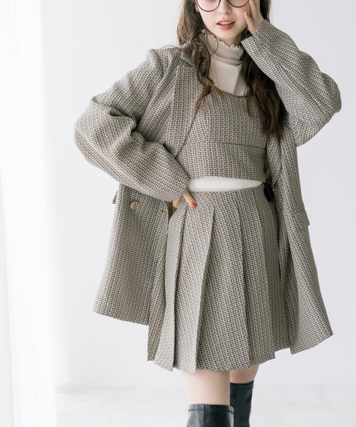 OLIVE des OLIVE(オリーブデオリーブ)の「サイドベルトミニプリーツスカート(スカート・レディース・クリーム/ベージュ/ネイビー/ブラック・FREE)」の5枚目の写真