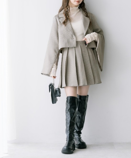 OLIVE des OLIVE(オリーブデオリーブ)の「サイドベルトミニプリーツスカート(スカート・レディース・クリーム/ベージュ/ネイビー/ブラック・FREE)」の9枚目の写真