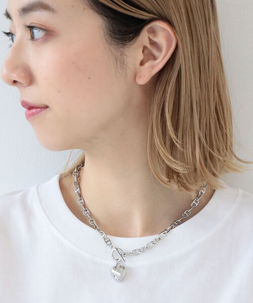 Ray BEAMS(レイビームス)の「マリンチェーン マンテル ハート ネックレス(ネックレス・レディース・シルバー/ゴールド・ONE SIZE)」の11枚目の写真