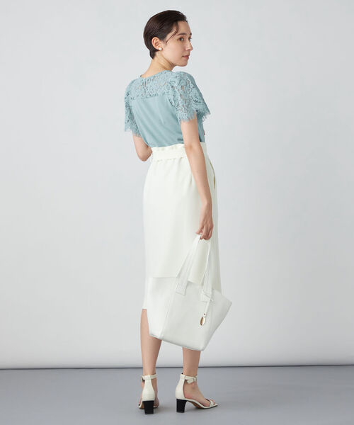 NOLLEY’S Sophi（ノーリーズソフィ）の「レース切り替えプルオーバーニット（ニット/セーター・レディース・グレイッシュベージュ/ミント/オフホワイト・38）」の10枚目の写真