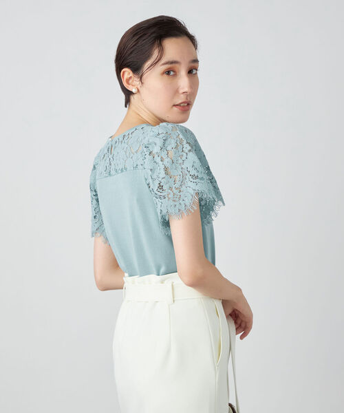 NOLLEY’S Sophi（ノーリーズソフィ）の「レース切り替えプルオーバーニット（ニット/セーター・レディース・グレイッシュベージュ/ミント/オフホワイト・38）」の15枚目の写真