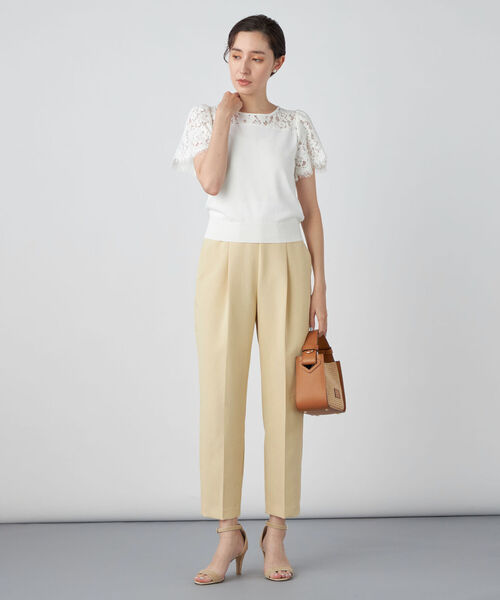 NOLLEY’S Sophi（ノーリーズソフィ）の「レース切り替えプルオーバーニット（ニット/セーター・レディース・グレイッシュベージュ/ミント/オフホワイト・38）」の21枚目の写真