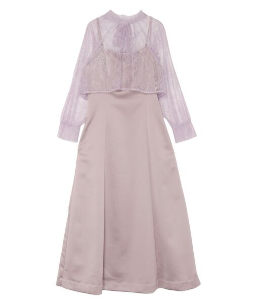 LAGUNAMOON(ラグナムーン)の「LADYレースボレロレイヤードワンピース(ドレス・レディース・ブラック/ラベンダー/ブラウン・SMALL/MEDIUM)」の4枚目の写真