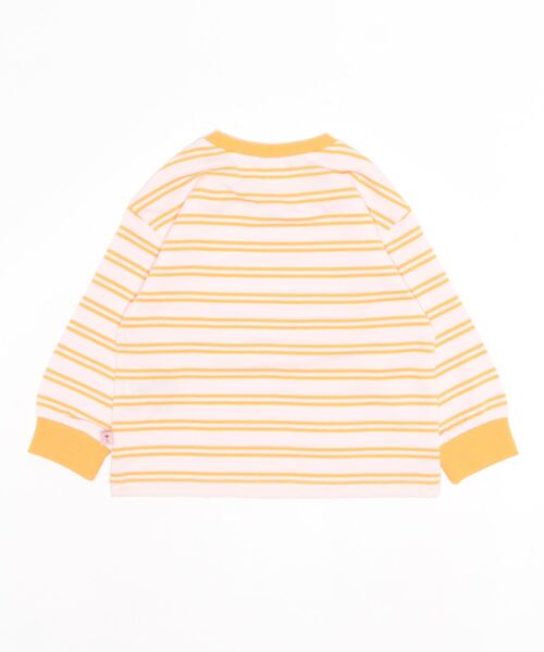 moimoln（モイモルン）の「【SOFT&】ボーダーミニ裏毛トップス（Tシャツ/カットソー・キッズ・ピンク/グリーン/オレンジ/ブルー・90cm/100cm/110cm/120cm/130cm）」の5枚目の写真