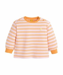 【SOFT&】ボーダーミニ裏毛トップス