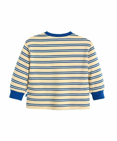 moimoln（モイモルン）の「【SOFT&】ボーダーミニ裏毛トップス（Tシャツ/カットソー・キッズ・ピンク/グリーン/オレンジ/ブルー・90cm/100cm/110cm/120cm/130cm）」の10枚目の写真