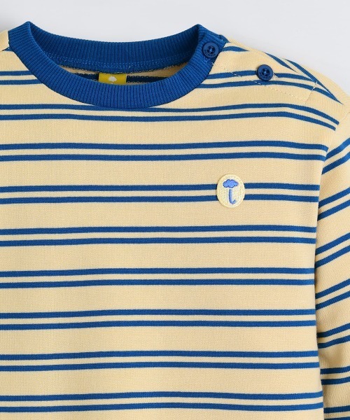 moimoln（モイモルン）の「【SOFT&】ボーダーミニ裏毛トップス（Tシャツ/カットソー・キッズ・ピンク/グリーン/オレンジ/ブルー・90cm/100cm/110cm/120cm/130cm）」の9枚目の写真