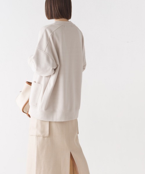 OMNES（オムネス）の「裏毛Ｖネックカーディガン長袖（カーディガン/ボレロ・レディース・ラベンダー/アイボリー/ブラック/ブルー/オートミール/ミント/チャコール・FREE）」の9枚目の写真