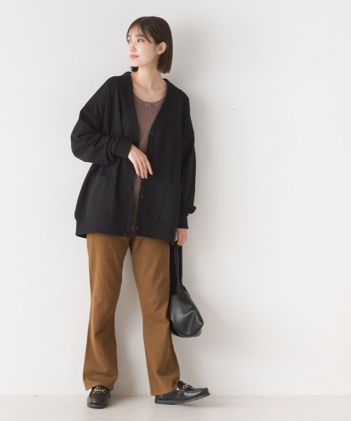 OMNES（オムネス）の「裏毛Ｖネックカーディガン長袖（カーディガン/ボレロ・レディース・ラベンダー/アイボリー/ブラック/ブルー/オートミール/ミント/チャコール・FREE）」の13枚目の写真