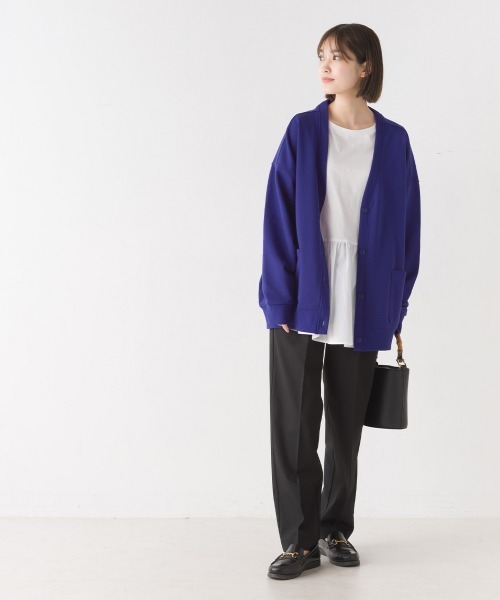 OMNES（オムネス）の「裏毛Ｖネックカーディガン長袖（カーディガン/ボレロ・レディース・ラベンダー/アイボリー/ブラック/ブルー/オートミール/ミント/チャコール・FREE）」の18枚目の写真