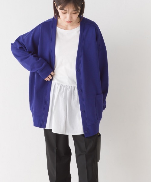 OMNES（オムネス）の「裏毛Ｖネックカーディガン長袖（カーディガン/ボレロ・レディース・ラベンダー/アイボリー/ブラック/ブルー/オートミール/ミント/チャコール・FREE）」の21枚目の写真