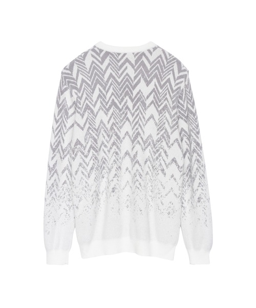 HIGH STREET(ハイストリート)の「HIGH STREET∴グラデーションへリンボンモールクルーネックニット(ニット/セーター・メンズ・ブラック/グレー・L/M)」の12枚目の写真