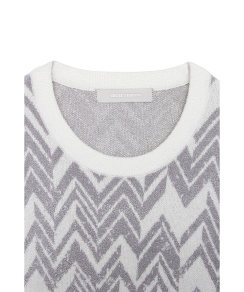 HIGH STREET(ハイストリート)の「HIGH STREET∴グラデーションへリンボンモールクルーネックニット(ニット/セーター・メンズ・ブラック/グレー・L/M)」の11枚目の写真