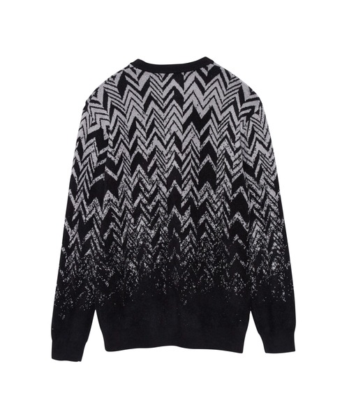 HIGH STREET(ハイストリート)の「HIGH STREET∴グラデーションへリンボンモールクルーネックニット(ニット/セーター・メンズ・ブラック/グレー・L/M)」の7枚目の写真