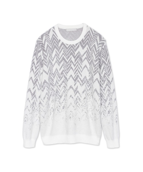 HIGH STREET(ハイストリート)の「HIGH STREET∴グラデーションへリンボンモールクルーネックニット(ニット/セーター・メンズ・ブラック/グレー・L/M)」の14枚目の写真