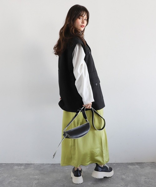 PAGEBOY（ページボーイ）の「WEB限定アイテム / シャツ×キャミワンピースSET（ワンピース・レディース・ブラック/ブルー/ライム・FREE）」の15枚目の写真