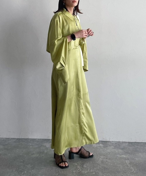 PAGEBOY（ページボーイ）の「WEB限定アイテム / シャツ×キャミワンピースSET（ワンピース・レディース・ブラック/ブルー/ライム・FREE）」の22枚目の写真