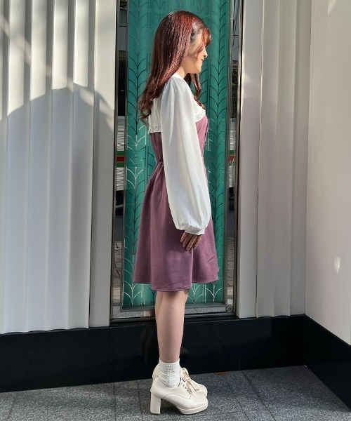 セール】ファスナーデザインミニワンピース（ワンピース）｜axes femme