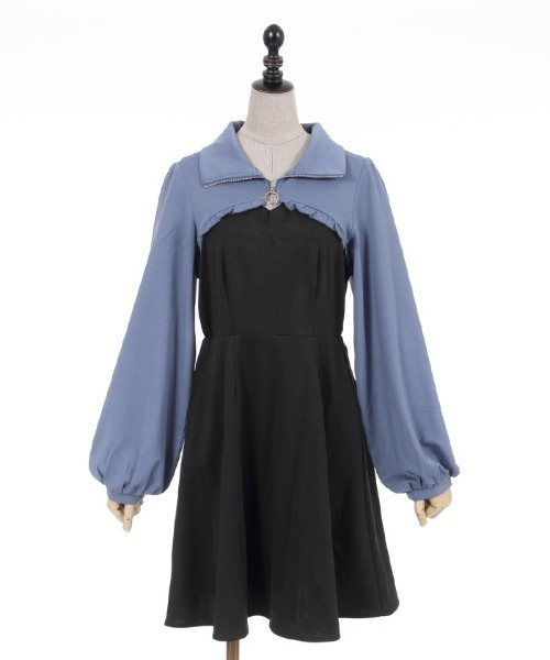 axes femme POETIQUE(アクシーズファムポエティック)の「ファスナーデザインミニワンピース(ワンピース・レディース・ブラック/ピンク/サックスブルー系・MEDIUM)」の7枚目の写真