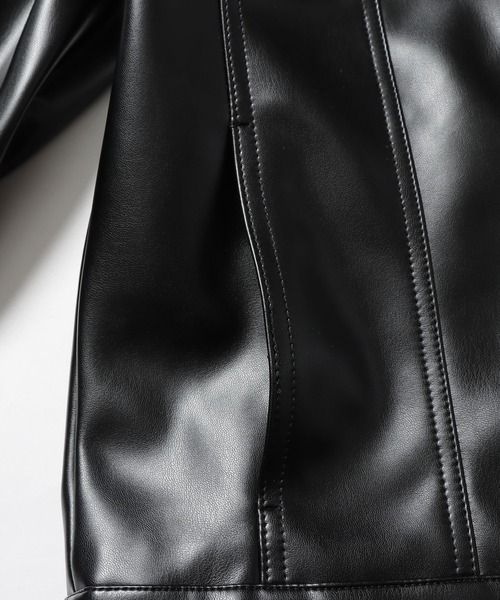 Guess（ゲス）の「GUESS/ゲス GO RAYMOND PU TRUCKER JACKET トラッカージャケット（ライダースジャケット・メンズ・ブラック・XL/L/M）」の18枚目の写真