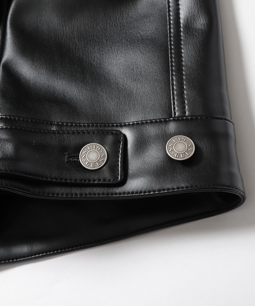 Guess（ゲス）の「GUESS/ゲス GO RAYMOND PU TRUCKER JACKET トラッカージャケット（ライダースジャケット・メンズ・ブラック・XL/L/M）」の20枚目の写真