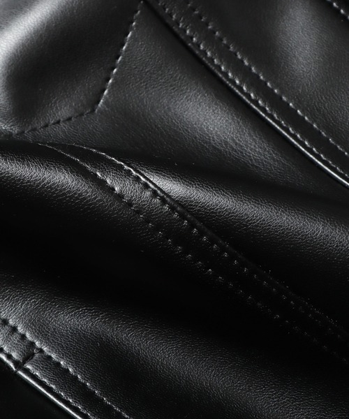 Guess（ゲス）の「GUESS/ゲス GO RAYMOND PU TRUCKER JACKET トラッカージャケット（ライダースジャケット・メンズ・ブラック・XL/L/M）」の21枚目の写真