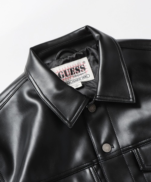 Guess（ゲス）の「GUESS/ゲス GO RAYMOND PU TRUCKER JACKET トラッカージャケット（ライダースジャケット・メンズ・ブラック・XL/L/M）」の14枚目の写真
