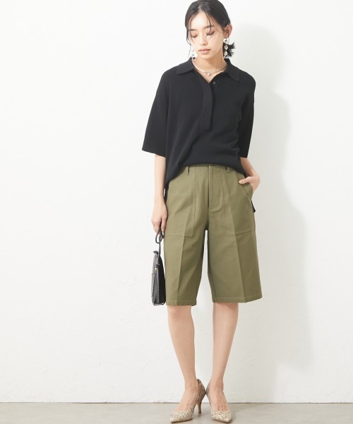 CHIC STYLE（シックスタイル）の「＜大きいサイズ＞綿１００％ハーフカーゴパンツ シックスタイル（カーゴパンツ・レディース・ブラック/カーキ・LL/3L/L/5L/4L）」の15枚目の写真