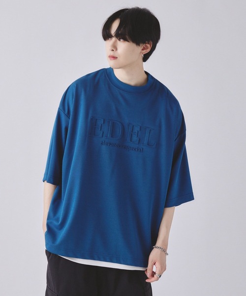 EDEL(エーデル)の「EDEL - エンボスロゴビッグシャツ(Tシャツ/カットソー・メンズ・ブルー/ブラック/グレイッシュベージュ・LARGE/MEDIUM)」の3枚目の写真
