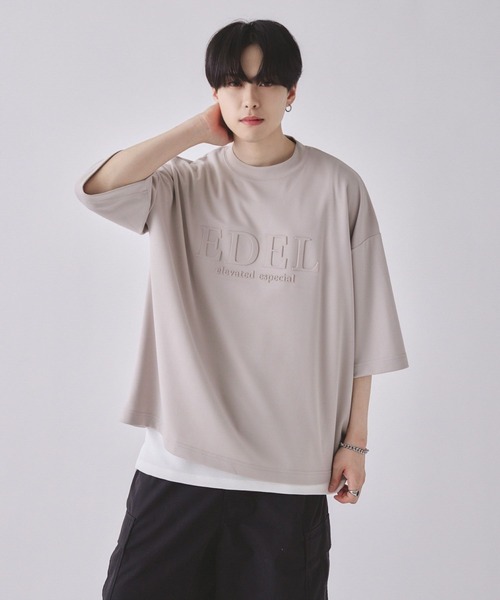 EDEL(エーデル)の「EDEL - エンボスロゴビッグシャツ(Tシャツ/カットソー・メンズ・ブルー/ブラック/グレイッシュベージュ・LARGE/MEDIUM)」の8枚目の写真
