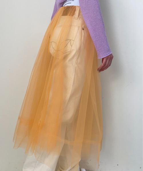 TEVALT(ヴァレット)の「シアースカート(スカート・レディース・オレンジ/グレー/ブラック・38)」の10枚目の写真