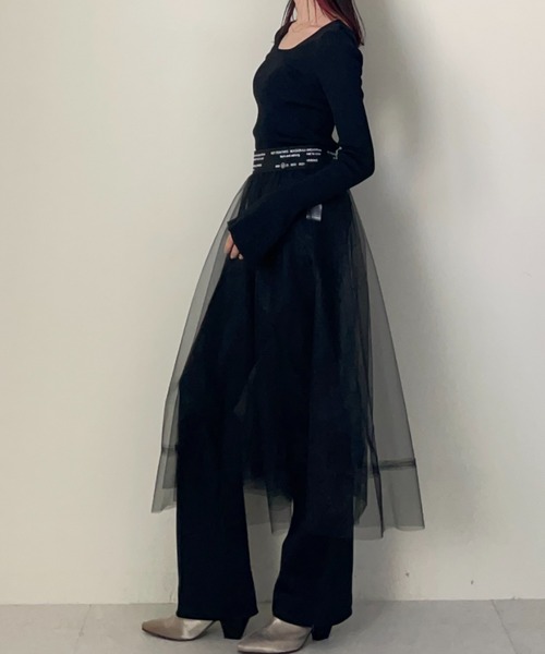 TEVALT(ヴァレット)の「シアースカート(スカート・レディース・オレンジ/グレー/ブラック・38)」の20枚目の写真