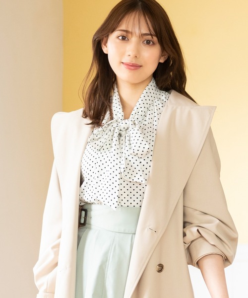 MISCH MASCH(ミッシュマッシュ)の「ボウタイリボンブラウス(シャツ/ブラウス・レディース・ホワイト/ベージュ/ホワイト×ブラック/ラベンダー・MEDIUM)」の19枚目の写真