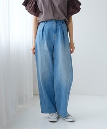 タックデニムパンツ