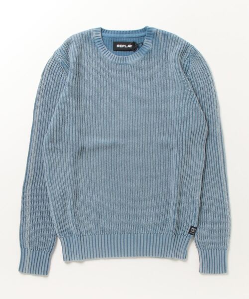 REPLAY セーター ニット リアクティブダイ ヘビーウォッシュコットン