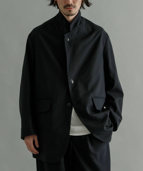 ジャケット・アウター URU TOKYO WOOL TROPICAL BUTTONLESS COAT URU TOKYO WOOL TROPICAL BUTTONLESS COAT