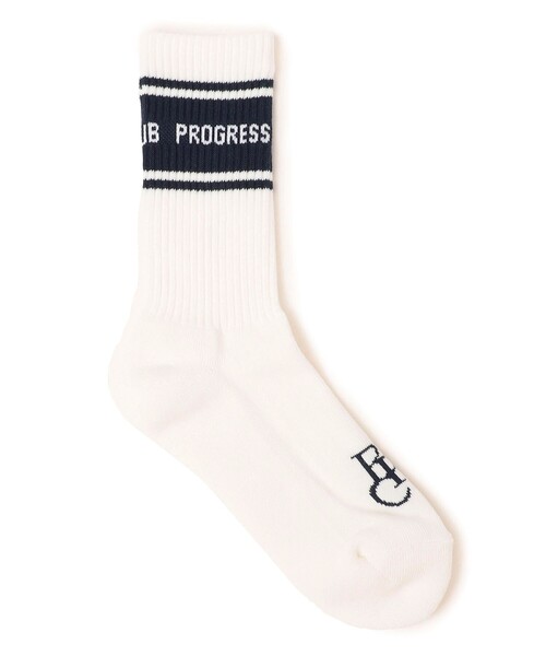 SHIPS(シップス)の「PROGRESS RUNNING CLUB:ワイド ライン ソックス(ソックス/靴下・レディース・ネイビー/グリーン・SMALL)」の1枚目の写真