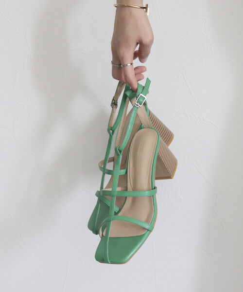 fredy emue(フレディエミュ)の「ヌードストラップヒールサンダル(サンダル・レディース・ブラック/グリーン・S/M/L)」の3枚目の写真