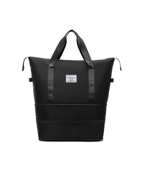 んこべい　dop タンバリン ブラックのプランプバッグ大サイズ セール】トラベルバッグ 大容量 ボストン 折り畳み 2段階拡張