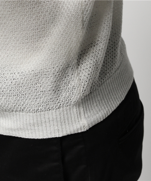 EDIFICE（エディフィス）の「◇LINEN タックラグラン C/N 半袖ニット（ニット/セーター・メンズ・アイボリー/キャメル/グリーン/ブルー系その他/ホワイト・44/46/48）」の11枚目の写真