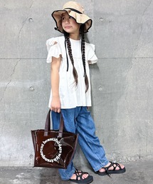 CIAOPANIC TYPY | 【KIDS】布帛切り替え2WAYカットアウトフリルカットソー(Tシャツ/カットソー)