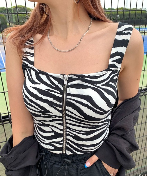 non-hedge(ノンヘッジ)の「ZIPキャミソール(キャミソール・レディース・ゼブラ・F)」の2枚目の写真